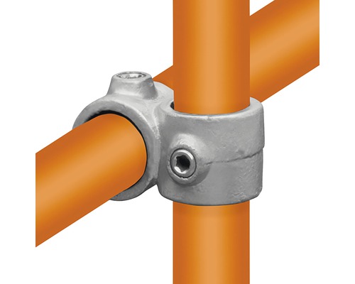 Buildify Kreuzstück Rohrverbinder 90° vorgesetzt für Gerüstrohr aus Stahl Ø 33 mm