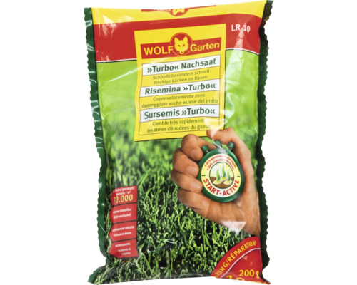 Rasensamen WOLF-Garten Nachsaat Turbo, 0,2 kg / 10 m² Wolf Garten Turbo Nachsaat Rasensamenpackung, 200 Gramm