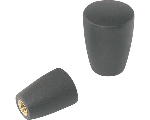 Innengewinde Ø 25 mm x M6, 10 Stück, schwarz Zwei Möbelknöpfe aus Metall