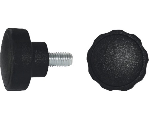 Sterngriffschraube Ø 55 mm M10x38 schwarz, 10 Stück Schraubknopf mit Gewinde