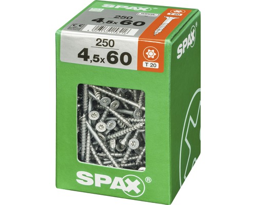 Spax Schrauben 4,5x60 Millimeter, 250 Stück Packung