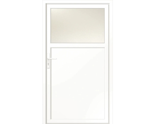 Nebeneingangstür Missouri weiß/weiß 980 x 1980 mm links 1/3 Glas mit 1-fach Verriegelung Weiße Haustür mit Glaseinsatz oben