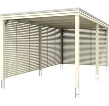 Holzcarport mit Lamellenwänden für den Außenbereich