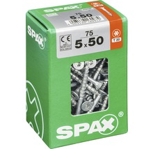 Spax Universalschraube Senkkopf Stahl gehärtet T 20, Holz-Teilgewinde 5x50 mm, 75 Stück