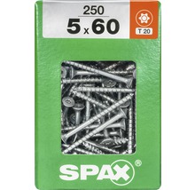 Spax Universalschraube Senkkopf Stahl gehärtet T 20, Holz-Teilgewinde 5x60 mm, 250 Stück