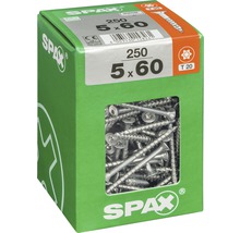 Spax Universalschraube Senkkopf Stahl gehärtet T 20, Holz-Teilgewinde 5x60 mm, 250 Stück