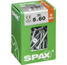 Spax Universalschraube Senkkopf Stahl gehärtet T 20, Holz-Teilgewinde 5x60 mm, 50 Stück