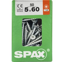 Spax Universalschraube Senkkopf Stahl gehärtet T 20, Holz-Teilgewinde 5x60 mm, 50 Stück