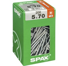 Spax Universalschraube Senkkopf Stahl gehärtet T 20, Holz-Teilgewinde 5x70 mm, 200 Stück