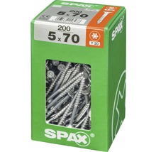 Spax Universalschraube Senkkopf Stahl gehärtet T 20, Holz-Teilgewinde 5x70 mm, 200 Stück