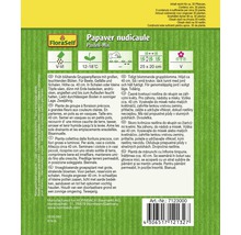 Verpackung Islandmohn Pastell-Mix mit Informationen zu Aussaat, Pflege und Eigenschaften