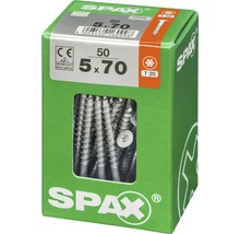 Spax Universalschraube Senkkopf Stahl gehärtet T 20, Holz-Teilgewinde 5x70 mm, 50 Stück