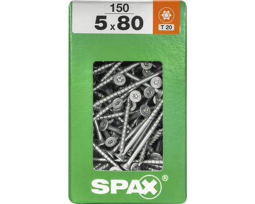 Spax Universalschraube Senkkopf Stahl gehärtet T 20, Holz-Teilgewinde 5x80 mm, 150 Stück Spax Universalschraube Senkkopf Stahl gehärtet T 20, Holz-Teilgewinde 5x80 mm, 150 Stück
