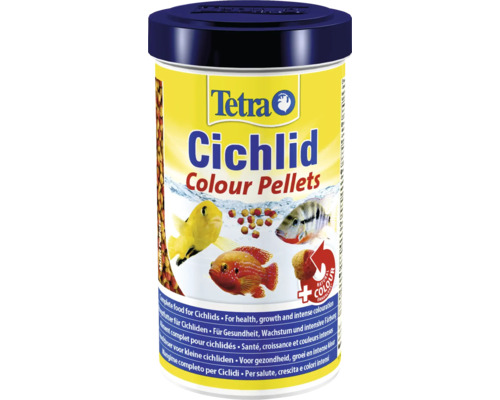 Tetra Cichlid Colour 500 ml Tetra Cichlid Colour Pellets Fischfutter in einer Dose