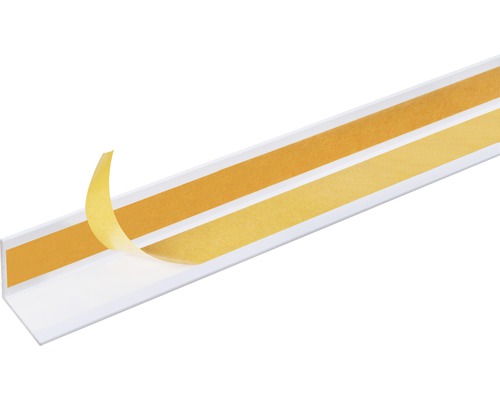 Winkelprofil Alu weiß selbstklebend 30x30x2 mm, 2,6 m Weiße Eckleiste mit Klebeband zur einfachen Montage