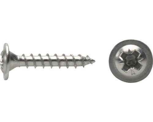 JD Plus Rückwandschraube Pozidriv 4,5x30 mm galv. verzinkt, 100 Stück Senkkopfschraube mit Fräsrippen im Detail