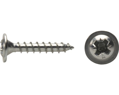 JD Plus Rückwandschraube Pozidriv 5x25 mm galv. verzinkt, 100 Stück Holzschraube mit Senkkopf und Kreuzschlitz