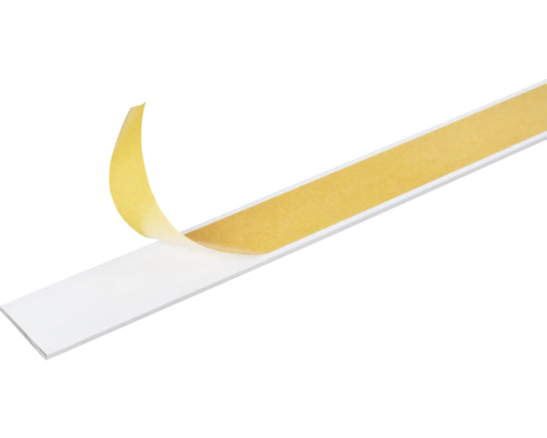 Flachstange Aluminium weiß selbstklebend 30 x 2 mm, 1 m Weiße Sockelleiste mit Klebestreifen