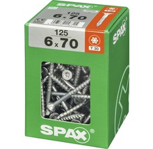 Spax Universalschraube Senkkopf Stahl gehärtet T 30, Holz-Teilgewinde 6x70 mm, 125 Stück-thumb-1
