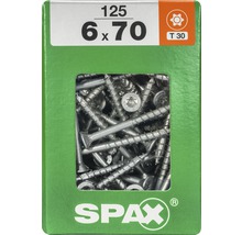 Spax Universalschraube Senkkopf Stahl gehärtet T 30, Holz-Teilgewinde 6x70 mm, 125 Stück-thumb-0