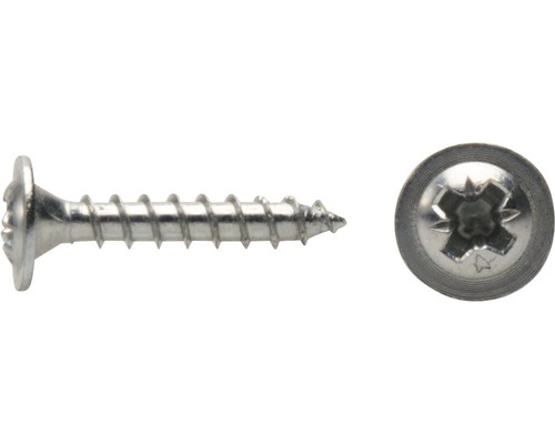 JD Plus Rückwandschraube Pozidriv 4x30 mm galv. verzinkt, 100 Stück Holzschraube mit Linsenkopf und Torx-Antrieb
