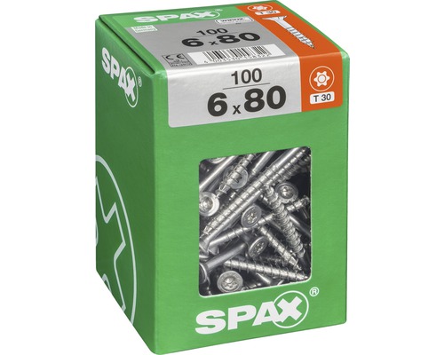 Spax Universalschrauben 6x80 Millimeter, 100 Stück, im Karton