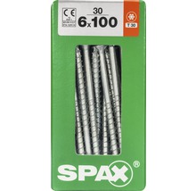 Spax Universalschraube Senkkopf Stahl gehärtet T 30, Holz-Teilgewinde 6x100 mm, 30 Stück