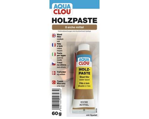 AQUACLOU Holzreparaturspachtel Holzpaste eiche mittel 60 g Aqua Clou Holzpaste, Farbton Eiche mittel, 60 Gramm