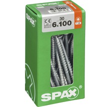 Spax Universalschraube Senkkopf Stahl gehärtet T 30, Holz-Teilgewinde 6x100 mm, 30 Stück