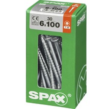 Spax Universalschraube Senkkopf Stahl gehärtet T 30, Holz-Teilgewinde 6x100 mm, 30 Stück