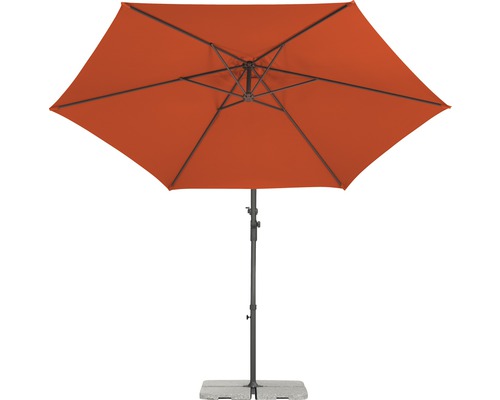Oranger Gartenschirm mit Ständer