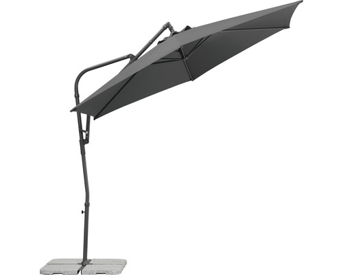 Freiarm Sonnenschirm mit Standfuß für den Garten oder die Terrasse