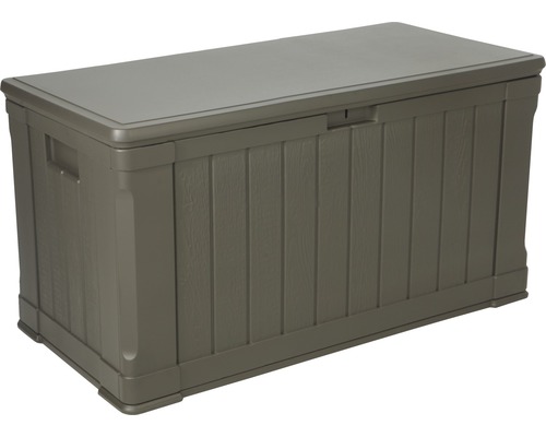 Gartenbox, Kissenbox LIFETIME Premium 440 L 128 x 64 x 67 cm braun Aufbewahrungsbox aus Kunststoff mit Holzoptik