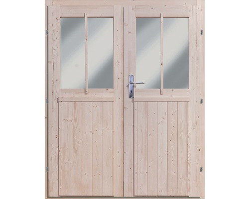 Doppeltür für Gartenhaus 19 mm Karibu Wandlitz 164x180,5 cm, natur