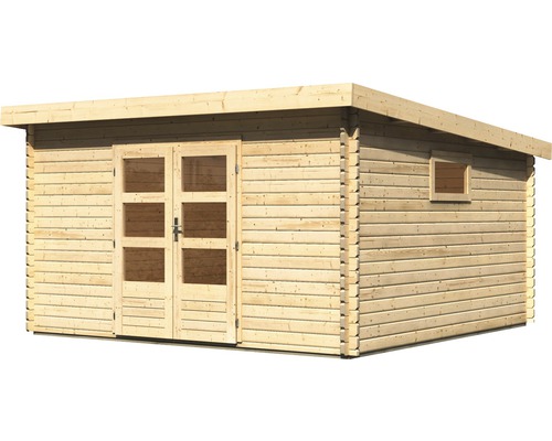 Holzgartenhaus mit Doppeltür und Fenster