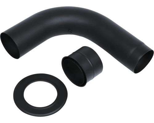 Ofenrohrbogen, Ofenrohrverbinder und Rosette für den Ofenrohranschluss