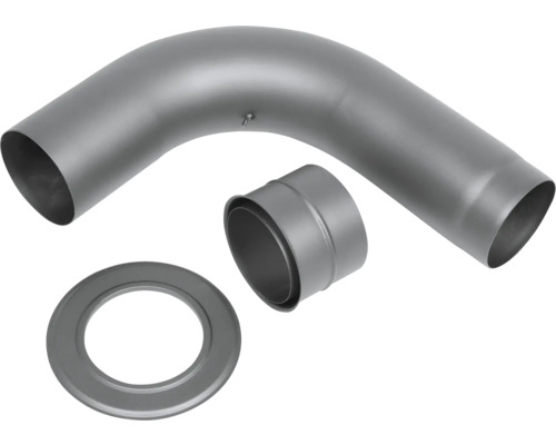 Abgasrohrbogen, Muffe und Rosette aus Metall