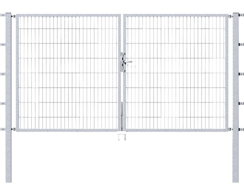 Stabgitter-Doppeltor ALBERTS Flexo Typ 6/5/6 300 x 120 cm inkl. Pfosten 8 x 8 cm feuerverzinkt