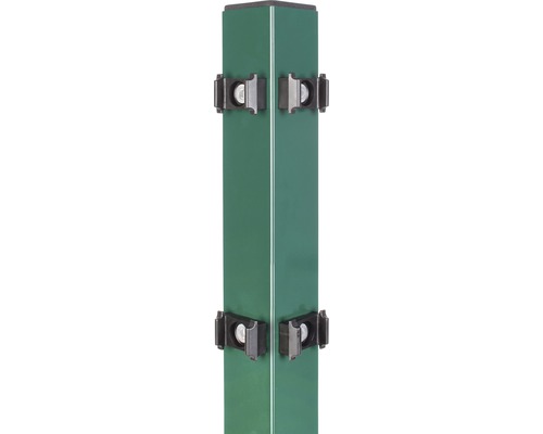 Eckpfosten ALBERTS Klemmlasche für Doppelstabmatte 6 x 6 x 200 cm grün Eckpfosten mit Halterungen