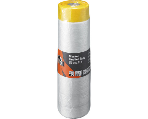 Kombi-Mask Abdeckfolie und Abdeckband K 20 270 cm x 16 m Abdeckfolie mit Feinstlinienband, 270 Zentimeter x 16 Meter