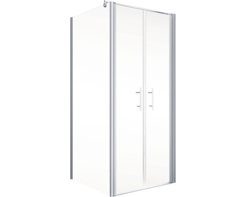 Duschkabine mit zwei Türen und Rahmen