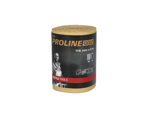 PROLINE GOLD Profi Schleifpapier Rolle P80 115 mm x 5 m Schleifpapierrolle Proline Gold, 115 mm x 5 m