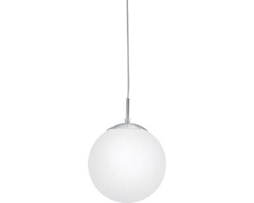 Hängeleuchte mit runder, weißer Glasabdeckung