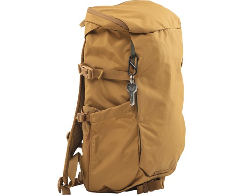 Brauner Rucksack mit Schlüsselanhänger