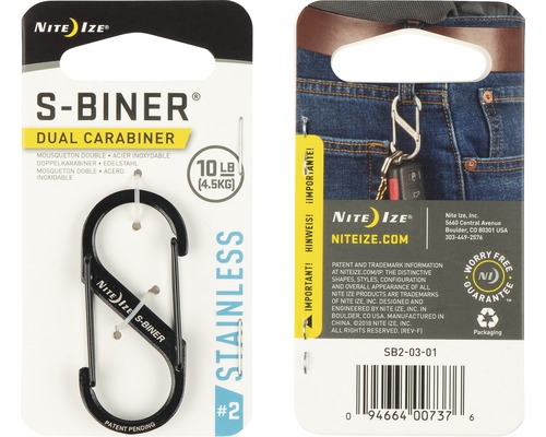 Nite Ize S-Biner Doppelkarabiner aus Edelstahl