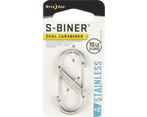 Nite Ize S-Biner Doppelkarabiner aus Edelstahl mit einer Traglast von 4,5 Kilogramm