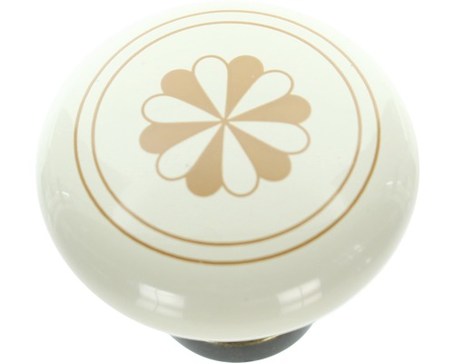 Dekorativer Möbelknopf aus Keramik mit Blumenmuster