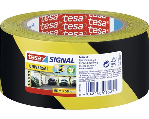 Tesa Signal Universal Markierungsklebeband gelb/schwarz 50 mm x 60 m Tesa Signal Universal Warnmarkierungsband 66 m x 50 mm