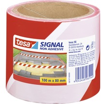 Tesa Signal Absperrband rot-weiß 80 mm x 100 m-thumb-0