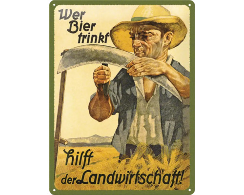 Blechschild Wer Bier trinkt 30x40 cm